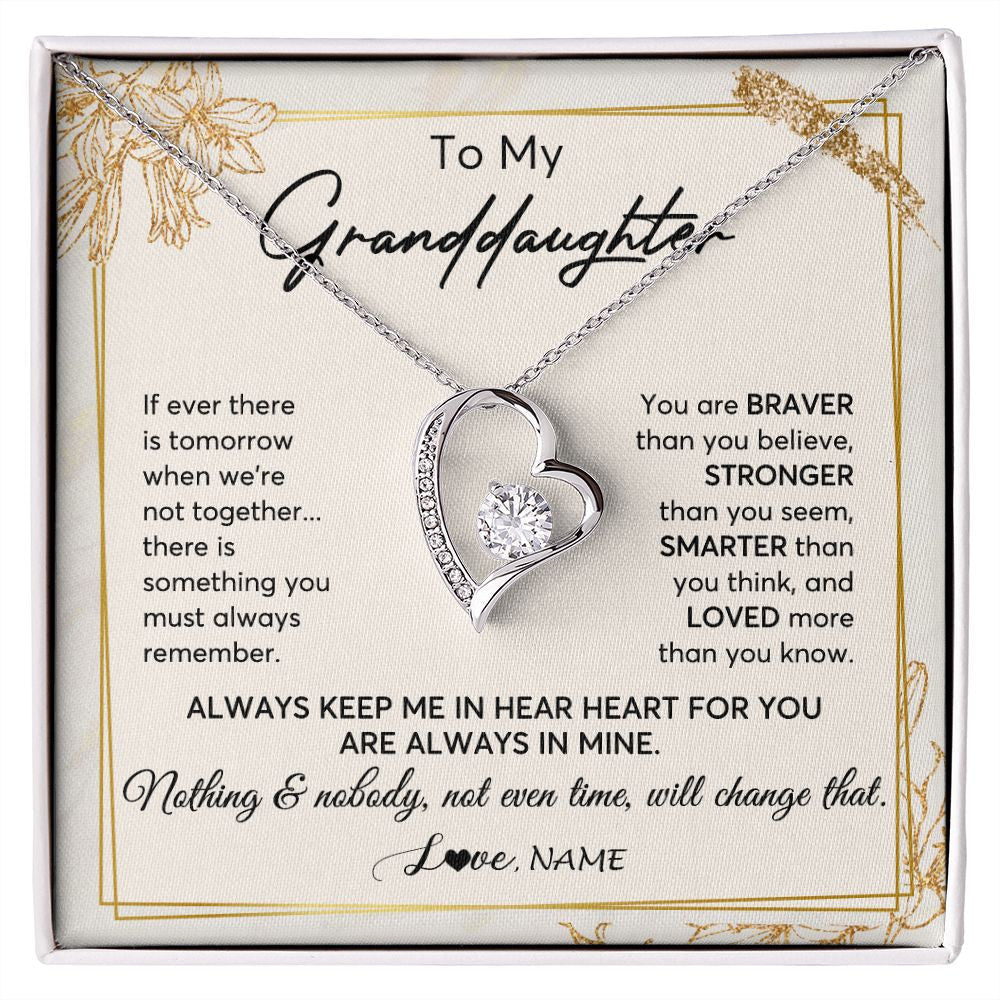 Personalized To My Granddaughter Necklace From Grandma Always Keep Me In Your Heart Granddaughter Birthday Graduation Christmas Customized Gift Box Message Card