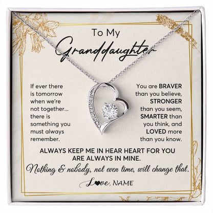 Personalized To My Granddaughter Necklace From Grandma Always Keep Me In Your Heart Granddaughter Birthday Graduation Christmas Customized Gift Box Message Card