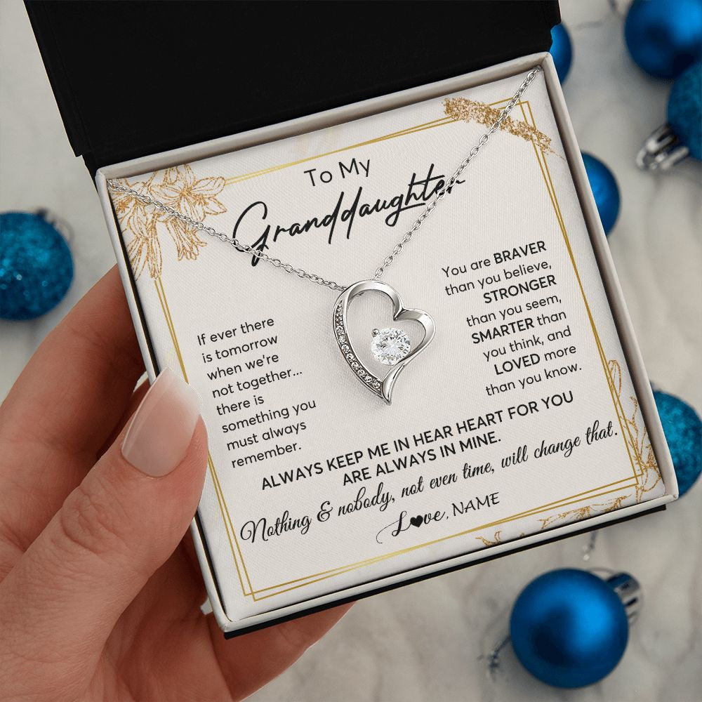 Personalized To My Granddaughter Necklace From Grandma Always Keep Me In Your Heart Granddaughter Birthday Graduation Christmas Customized Gift Box Message Card