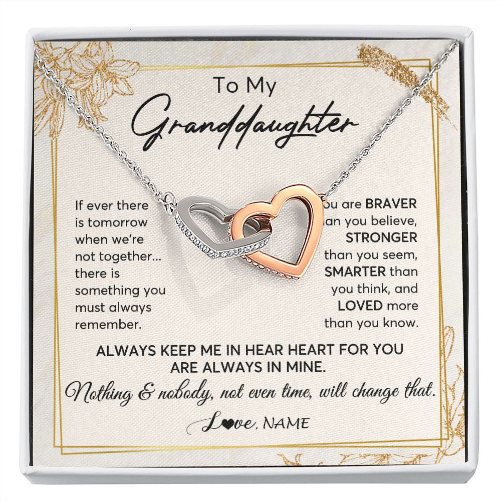 Personalized To My Granddaughter Necklace From Grandma Always Keep Me In Your Heart Granddaughter Birthday Graduation Christmas Customized Gift Box Message Card
