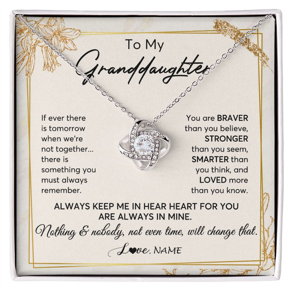Personalized To My Granddaughter Necklace From Grandma Always Keep Me In Your Heart Granddaughter Birthday Graduation Christmas Customized Gift Box Message Card