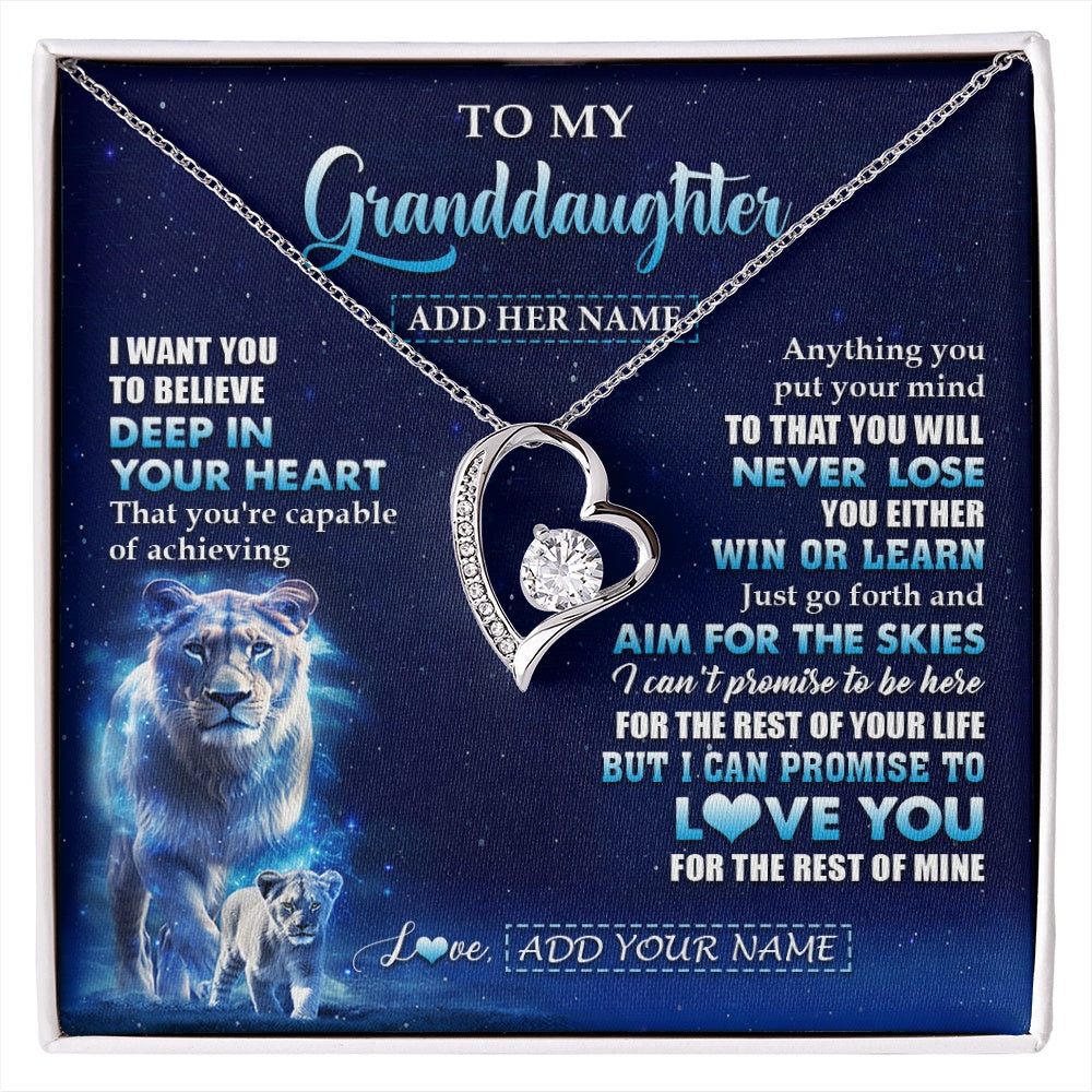 Personalized To My Granddaughter Necklace From Grandma Believe Your Heart Granddaughter Gift Birthday Graduation Christmas Customized Gift Box Message Card