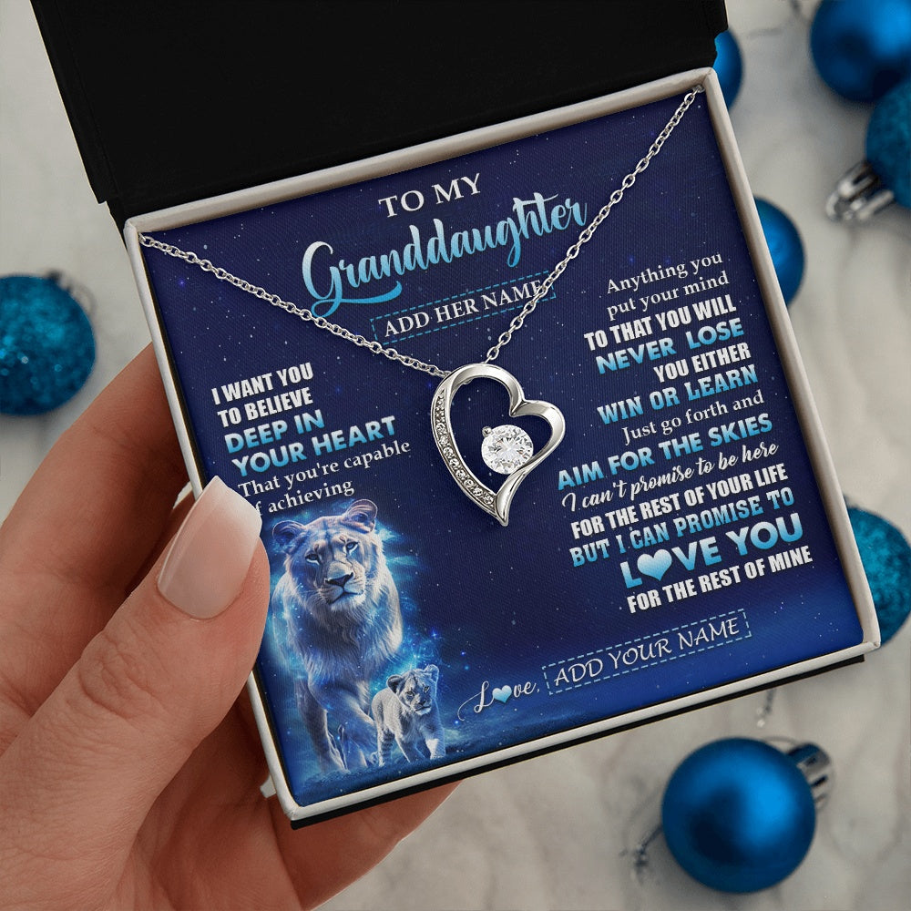 Personalized To My Granddaughter Necklace From Grandma Believe Your Heart Granddaughter Gift Birthday Graduation Christmas Customized Gift Box Message Card