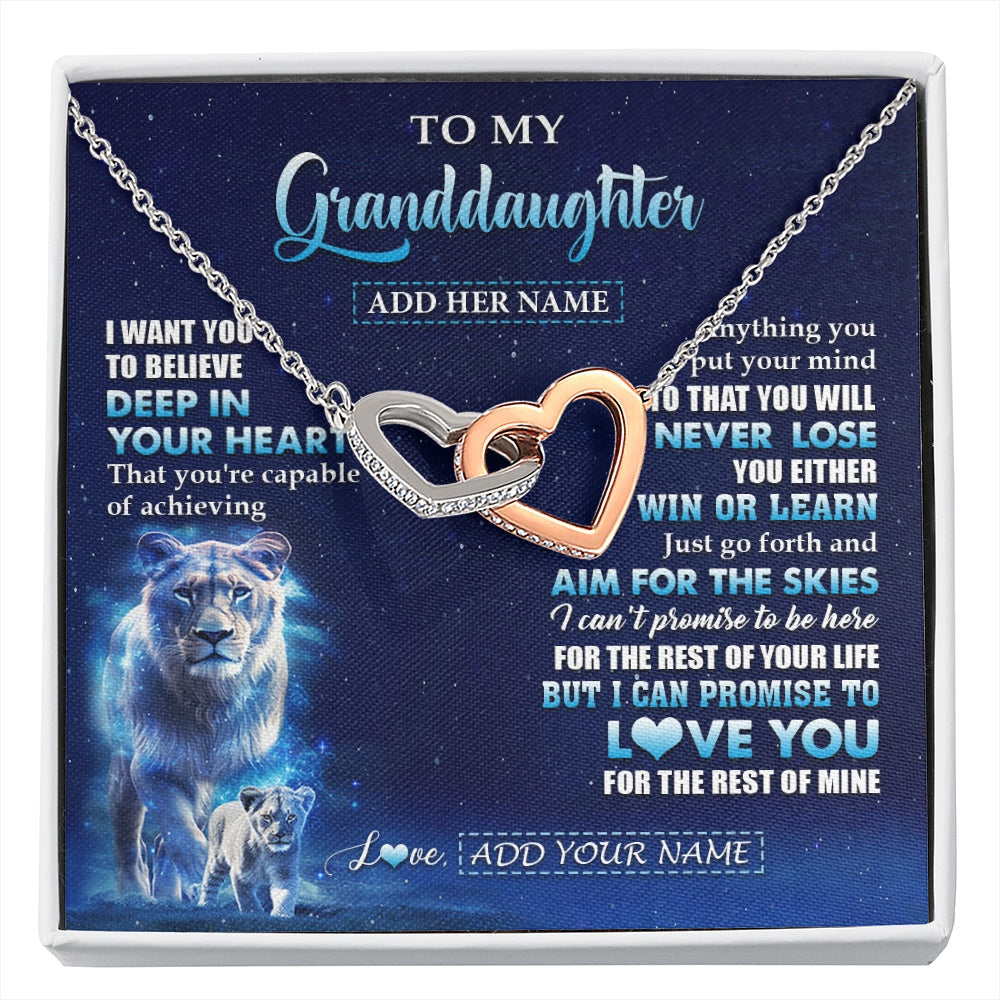 Personalized To My Granddaughter Necklace From Grandma Believe Your Heart Granddaughter Gift Birthday Graduation Christmas Customized Gift Box Message Card