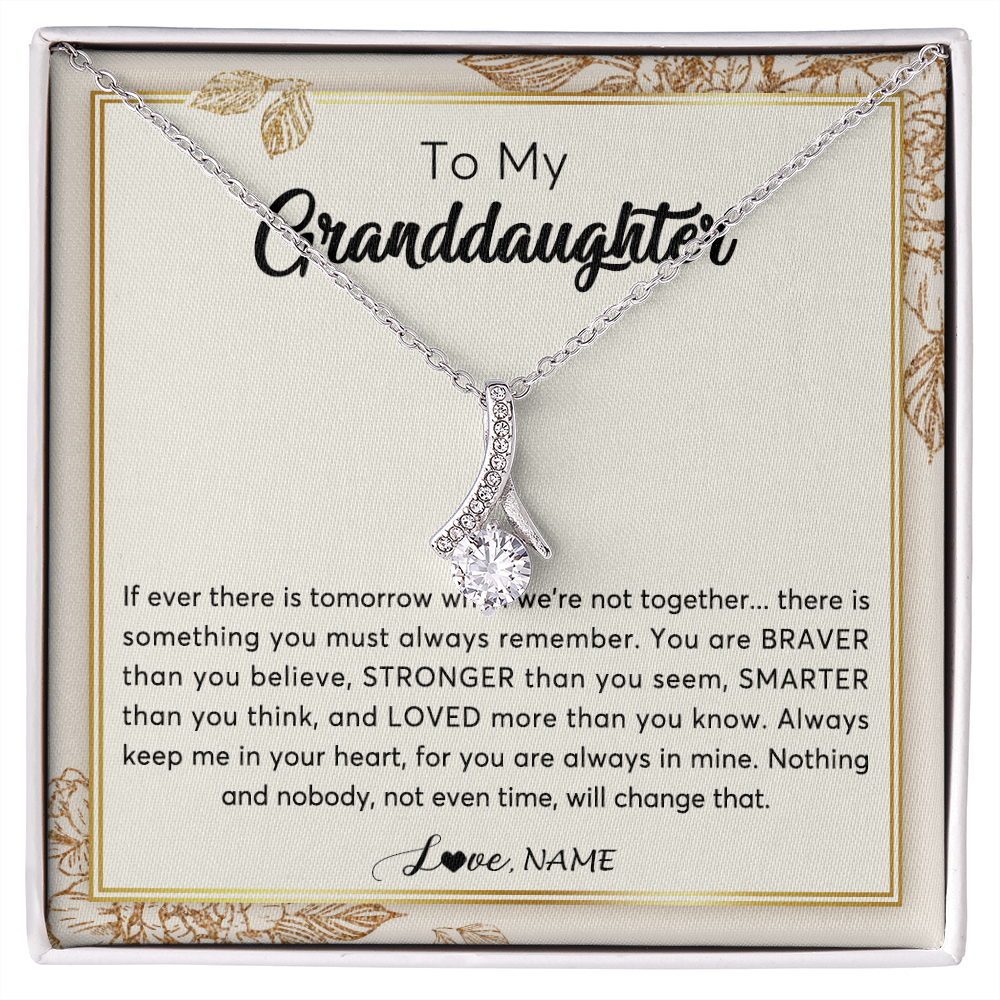 Personalized To My Granddaughter Necklace From Grandma Braver Stronger Smarter Loved Granddaughter Jewelry Birthday Christmas Customized Gift Box Message Card