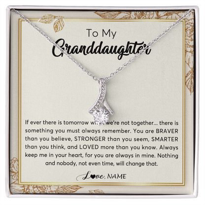 Personalized To My Granddaughter Necklace From Grandma Braver Stronger Smarter Loved Granddaughter Jewelry Birthday Christmas Customized Gift Box Message Card