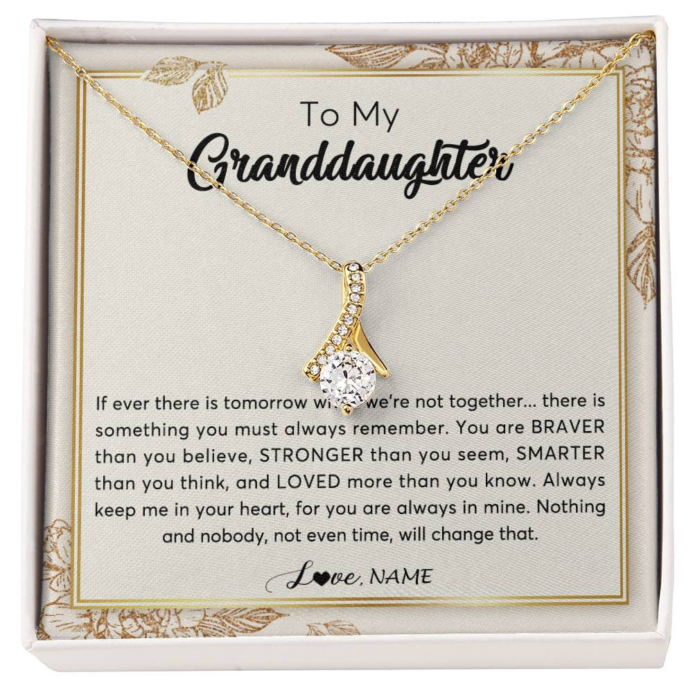 Personalized To My Granddaughter Necklace From Grandma Braver Stronger Smarter Loved Granddaughter Jewelry Birthday Christmas Customized Gift Box Message Card