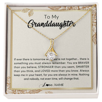 Personalized To My Granddaughter Necklace From Grandma Braver Stronger Smarter Loved Granddaughter Jewelry Birthday Christmas Customized Gift Box Message Card