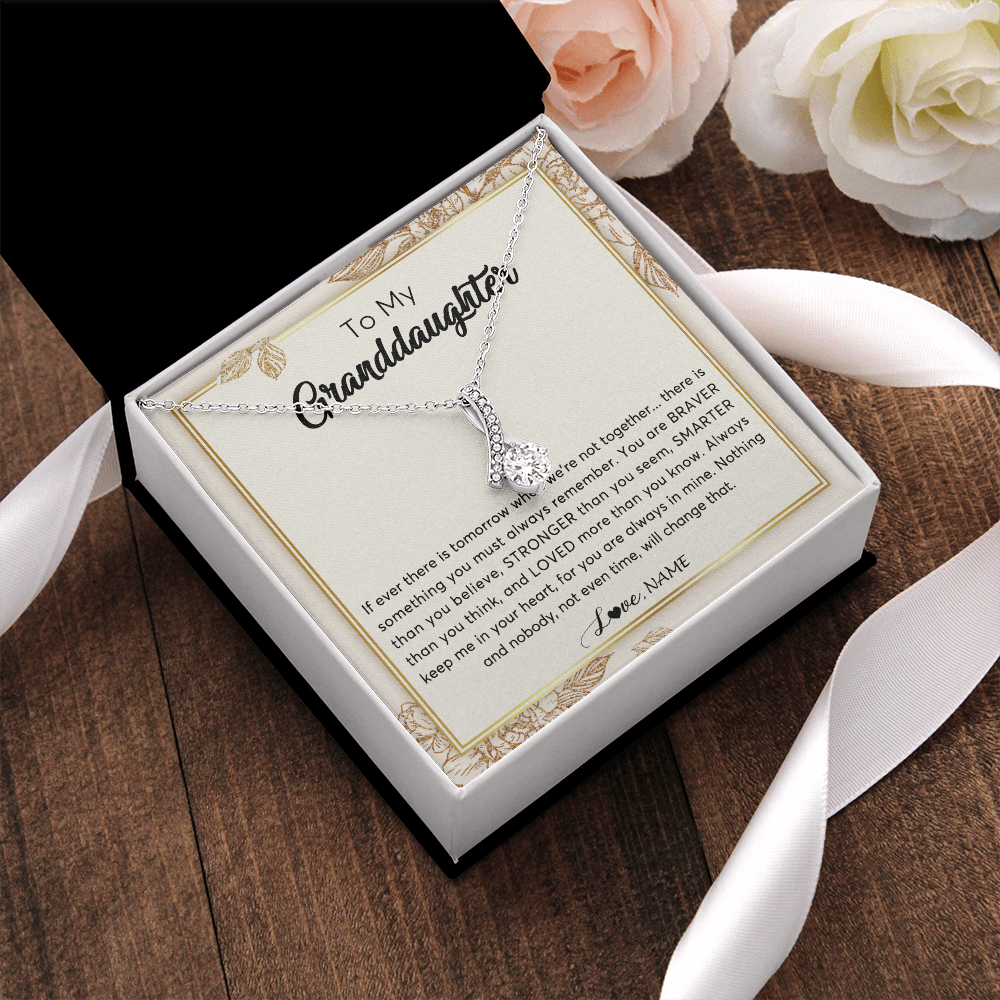 Personalized To My Granddaughter Necklace From Grandma Braver Stronger Smarter Loved Granddaughter Jewelry Birthday Christmas Customized Gift Box Message Card