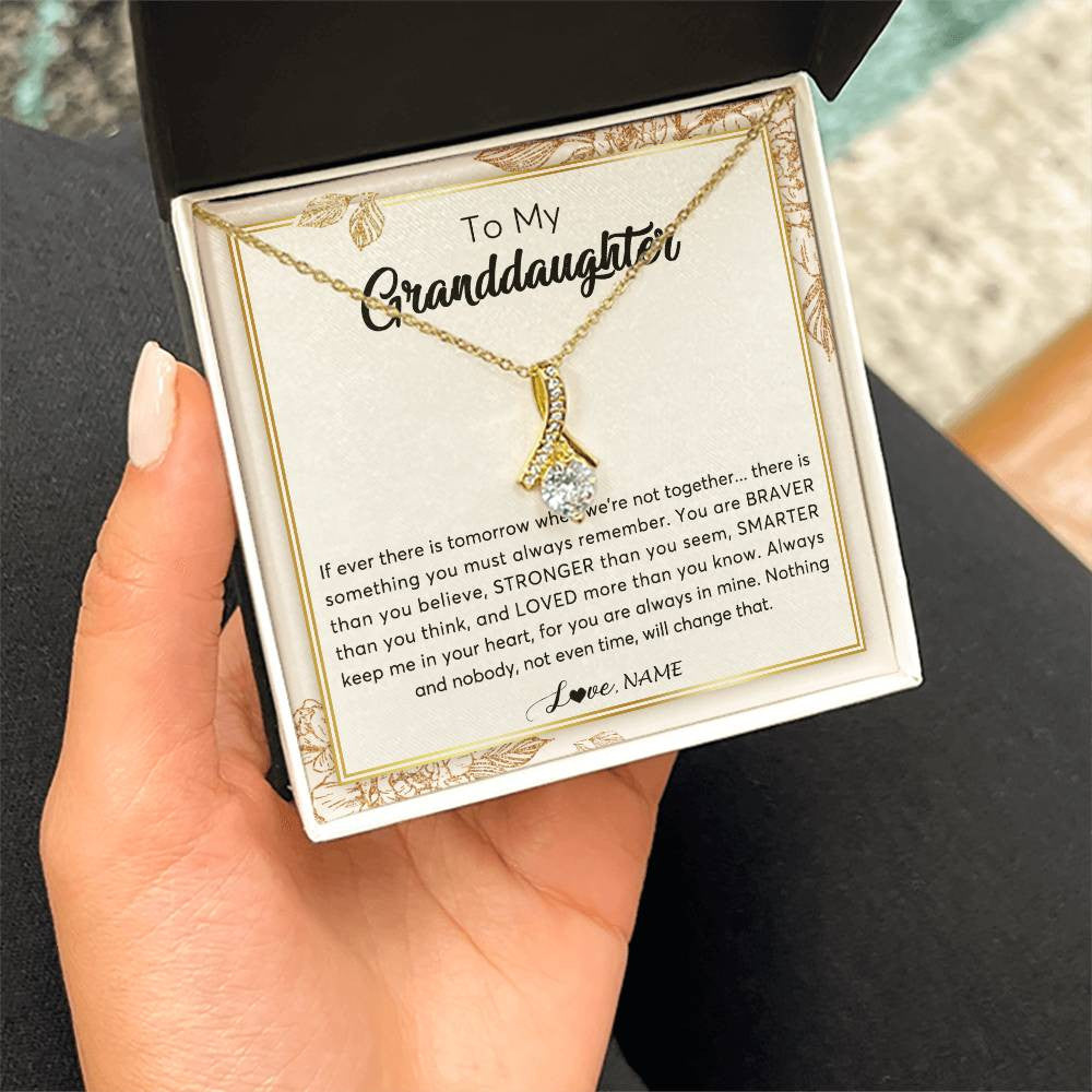Personalized To My Granddaughter Necklace From Grandma Braver Stronger Smarter Loved Granddaughter Jewelry Birthday Christmas Customized Gift Box Message Card