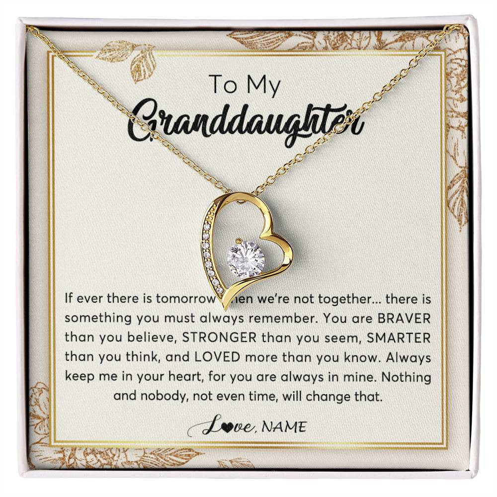 Personalized To My Granddaughter Necklace From Grandma Braver Stronger Smarter Loved Granddaughter Jewelry Birthday Christmas Customized Gift Box Message Card
