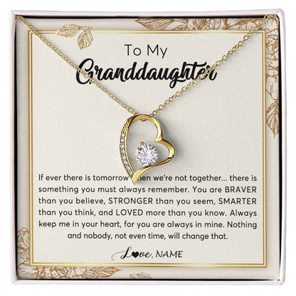 Personalized To My Granddaughter Necklace From Grandma Braver Stronger Smarter Loved Granddaughter Jewelry Birthday Christmas Customized Gift Box Message Card