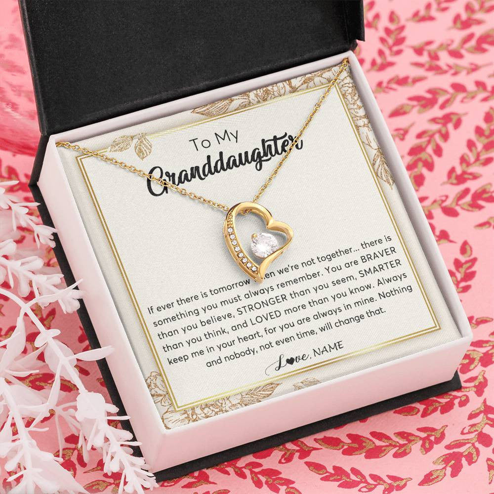 Personalized To My Granddaughter Necklace From Grandma Braver Stronger Smarter Loved Granddaughter Jewelry Birthday Christmas Customized Gift Box Message Card