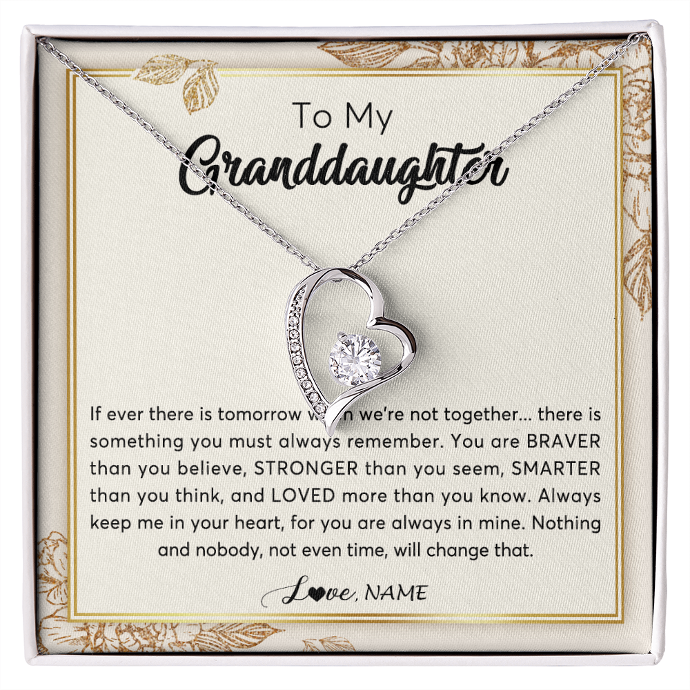 Personalized To My Granddaughter Necklace From Grandma Braver Stronger Smarter Loved Granddaughter Jewelry Birthday Christmas Customized Gift Box Message Card
