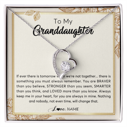Personalized To My Granddaughter Necklace From Grandma Braver Stronger Smarter Loved Granddaughter Jewelry Birthday Christmas Customized Gift Box Message Card