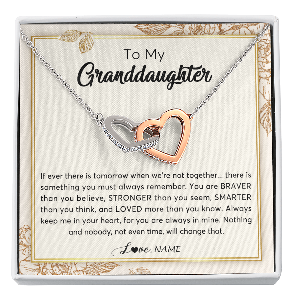 Personalized To My Granddaughter Necklace From Grandma Braver Stronger Smarter Loved Granddaughter Jewelry Birthday Christmas Customized Gift Box Message Card
