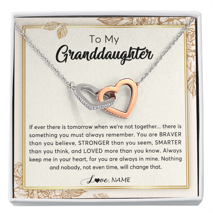 Personalized To My Granddaughter Necklace From Grandma Braver Stronger Smarter Loved Granddaughter Jewelry Birthday Christmas Customized Gift Box Message Card