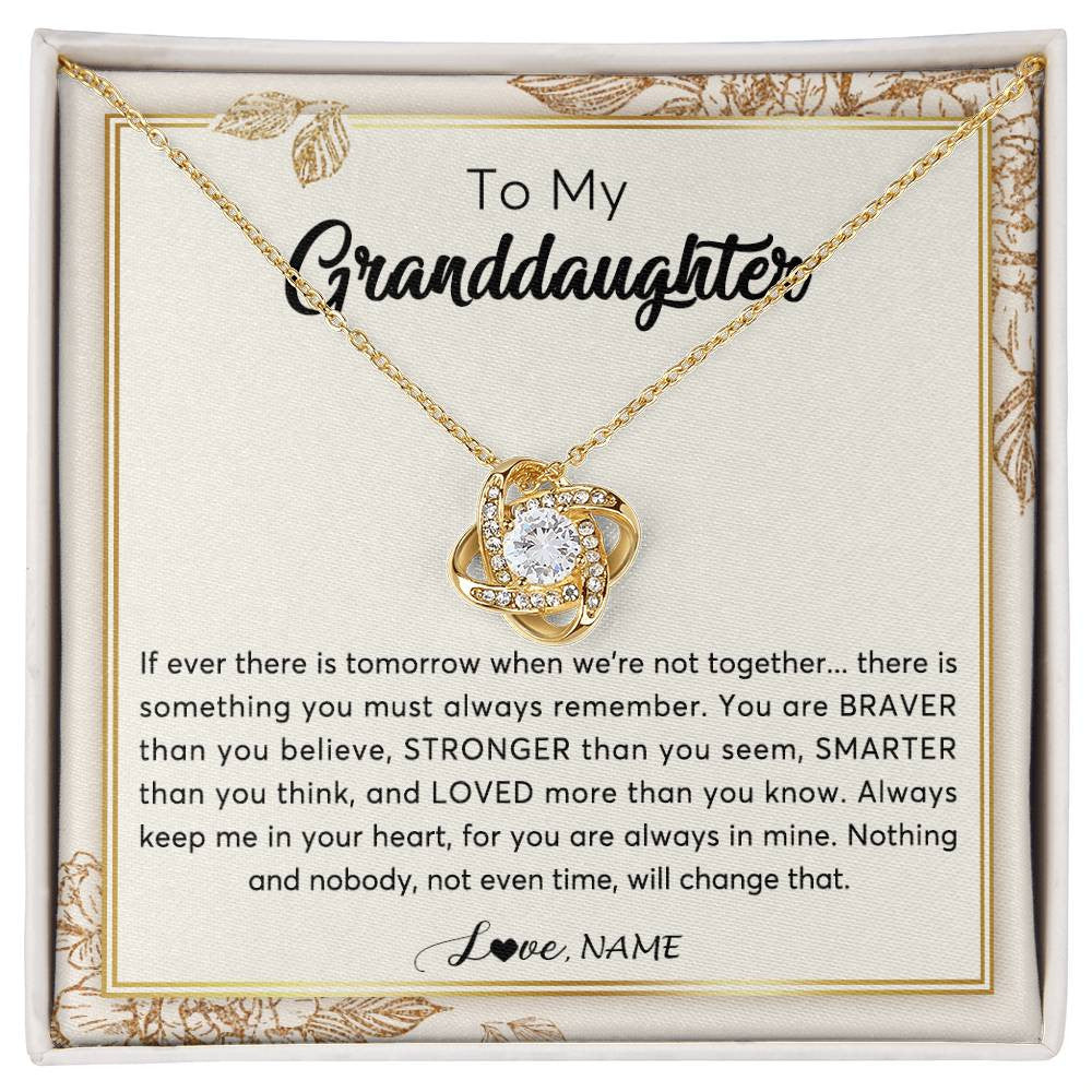 Personalized To My Granddaughter Necklace From Grandma Braver Stronger Smarter Loved Granddaughter Jewelry Birthday Christmas Customized Gift Box Message Card