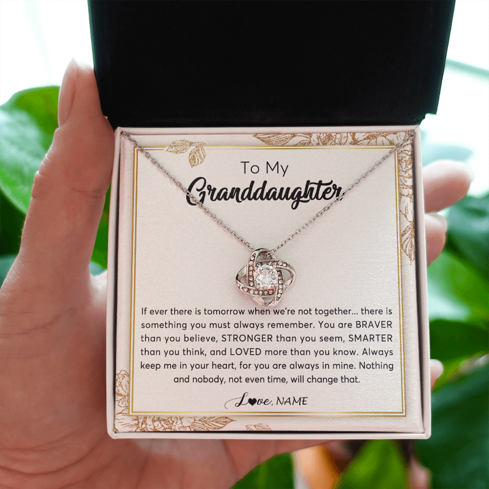 Personalized To My Granddaughter Necklace From Grandma Braver Stronger Smarter Loved Granddaughter Jewelry Birthday Christmas Customized Gift Box Message Card