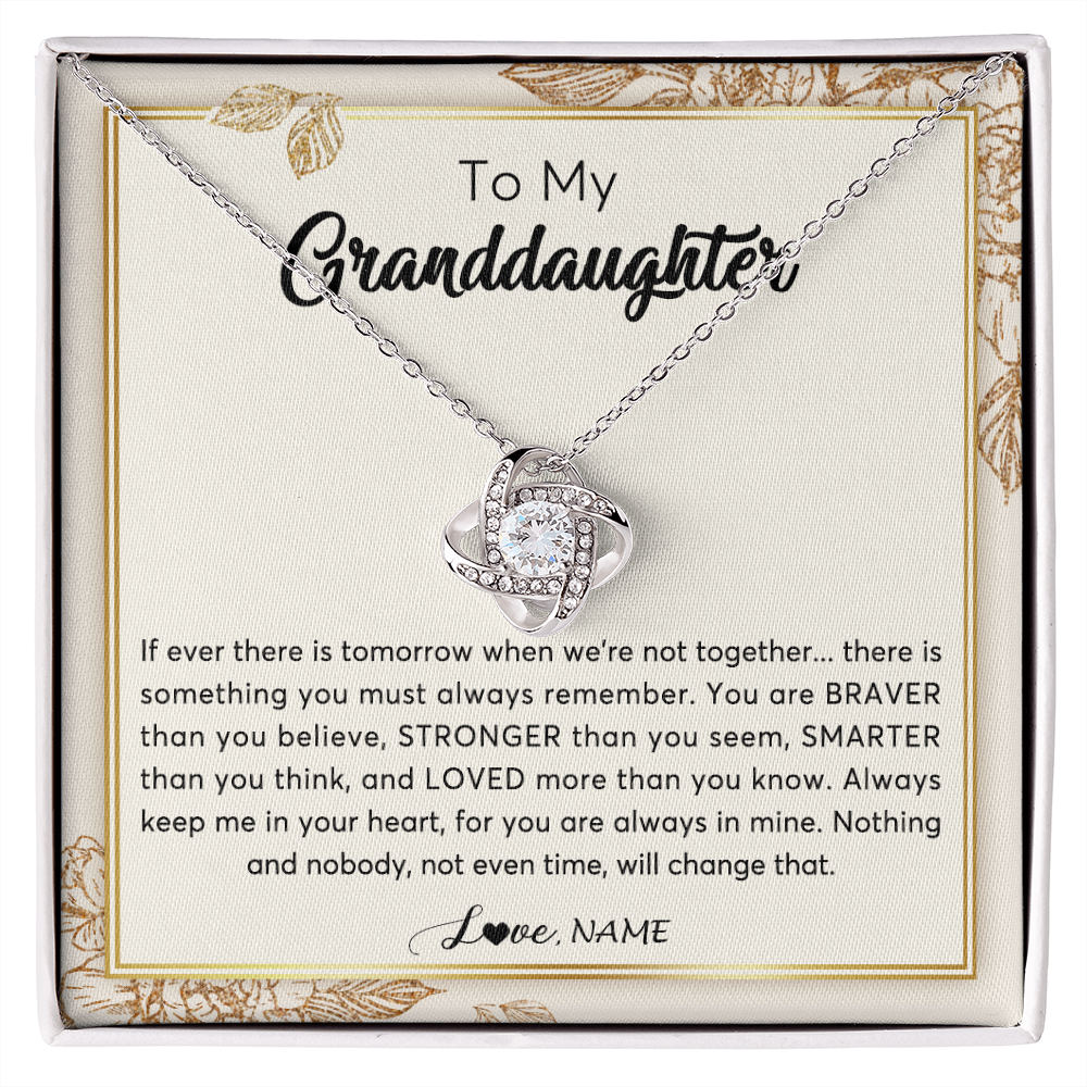 Personalized To My Granddaughter Necklace From Grandma Braver Stronger Smarter Loved Granddaughter Jewelry Birthday Christmas Customized Gift Box Message Card
