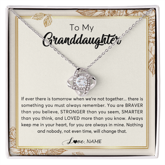 Personalized To My Granddaughter Necklace From Grandma Braver Stronger Smarter Loved Granddaughter Jewelry Birthday Christmas Customized Gift Box Message Card
