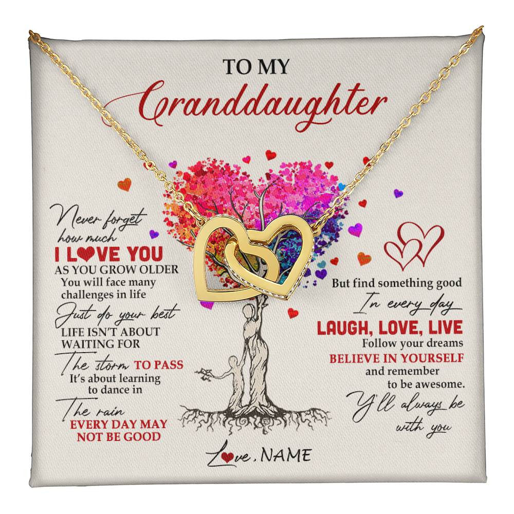 Personalized To My Granddaughter Necklace From Grandma Colorful Tree Never Forget I Love You Granddaughter Birthday Christmas Customized Gift Box Message Card
