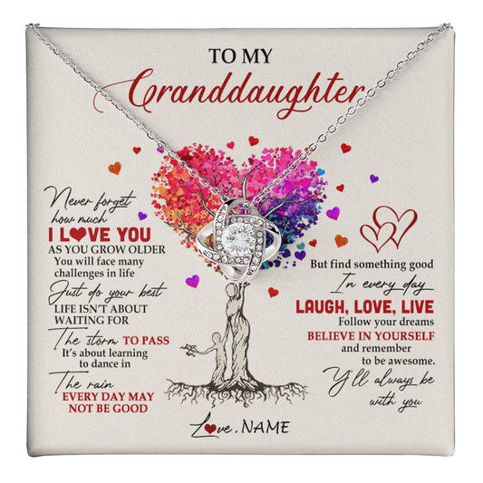 Personalized To My Granddaughter Necklace From Grandma Colorful Tree Never Forget I Love You Granddaughter Birthday Christmas Customized Gift Box Message Card