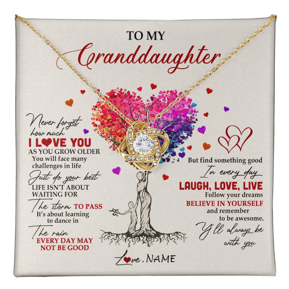 Personalized To My Granddaughter Necklace From Grandma Colorful Tree Never Forget I Love You Granddaughter Birthday Christmas Customized Gift Box Message Card
