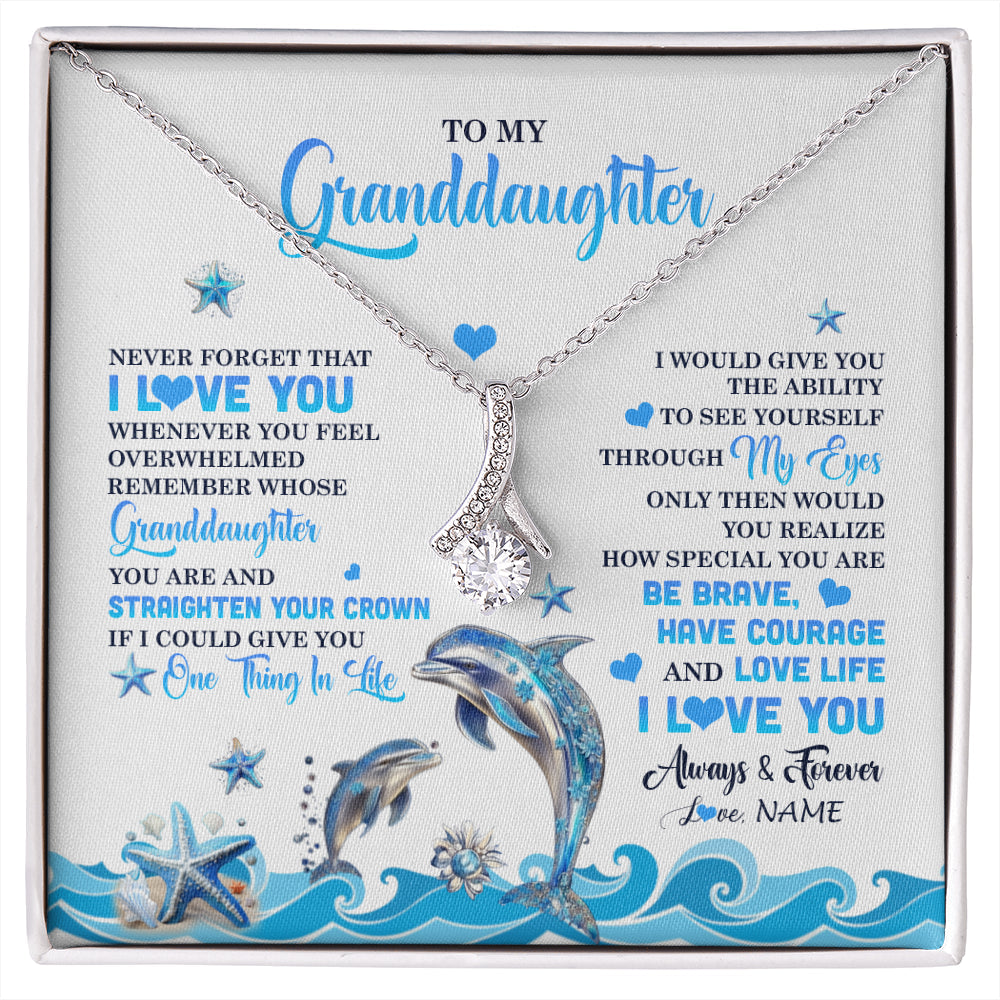 Personalized To My Granddaughter Necklace From Grandma Dophin Never Forget I Love You Granddaughter Birthday Gifts Christmas Customized Gift Box Message Card