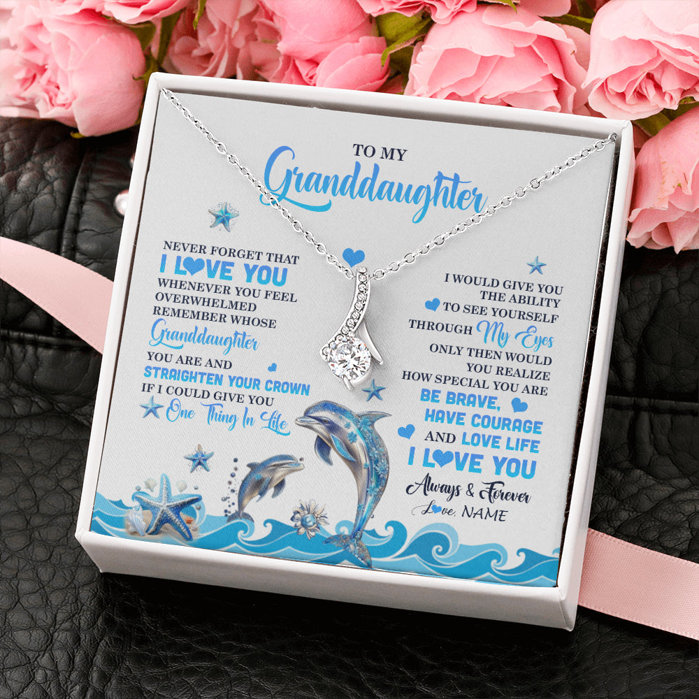 Personalized To My Granddaughter Necklace From Grandma Dophin Never Forget I Love You Granddaughter Birthday Gifts Christmas Customized Gift Box Message Card