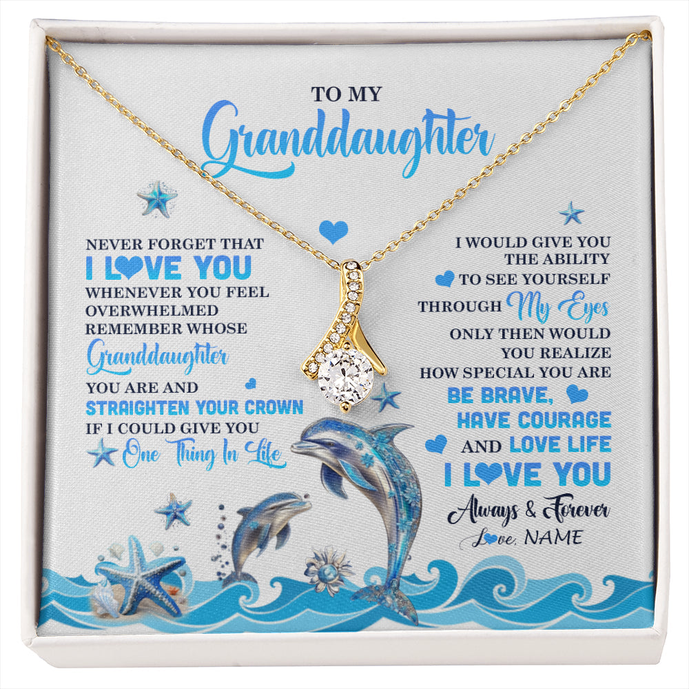 Personalized To My Granddaughter Necklace From Grandma Dophin Never Forget I Love You Granddaughter Birthday Gifts Christmas Customized Gift Box Message Card