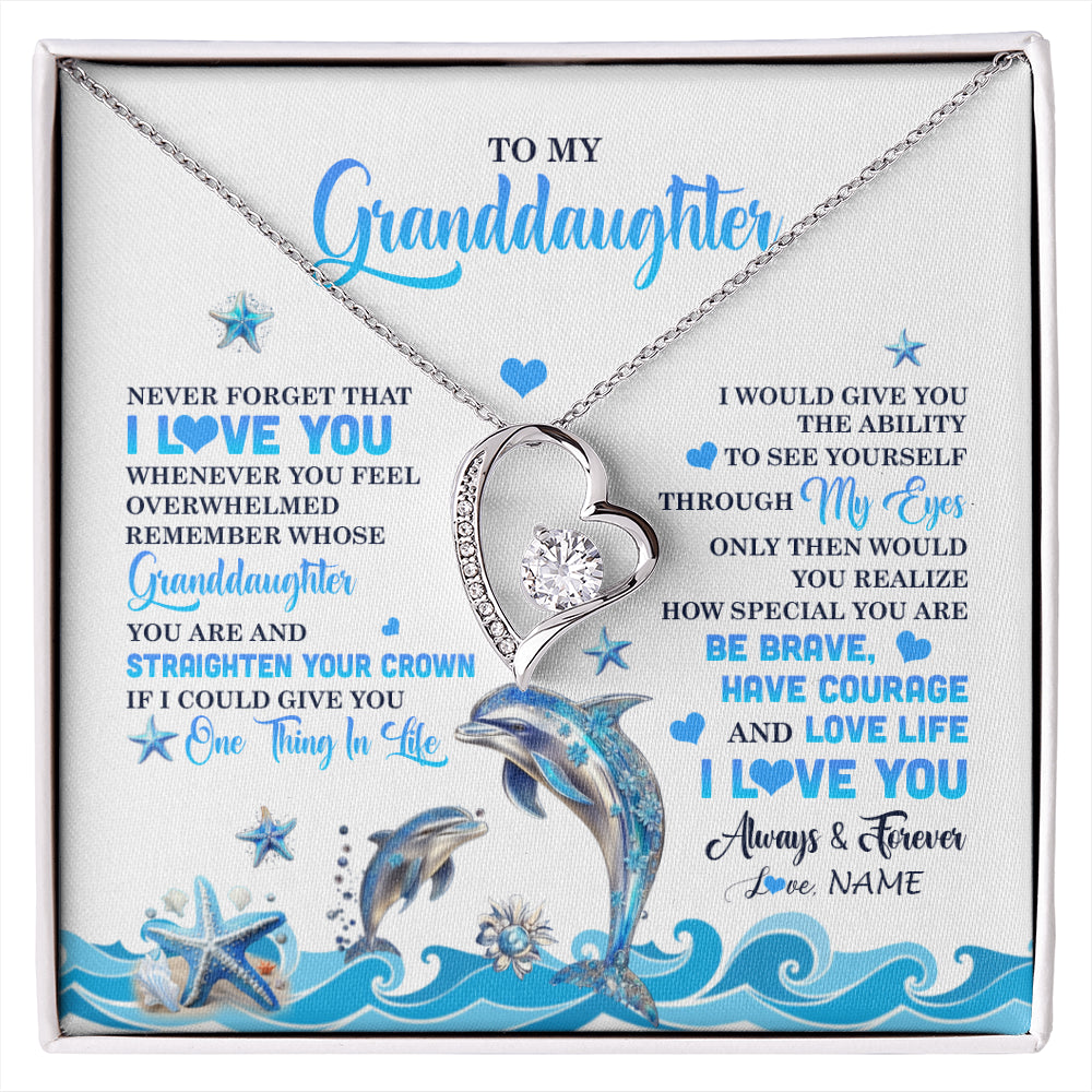 Personalized To My Granddaughter Necklace From Grandma Dophin Never Forget I Love You Granddaughter Birthday Gifts Christmas Customized Gift Box Message Card