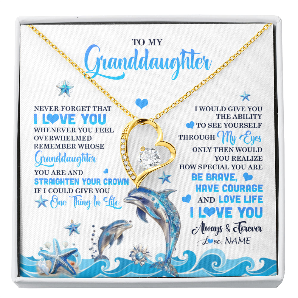 Personalized To My Granddaughter Necklace From Grandma Dophin Never Forget I Love You Granddaughter Birthday Gifts Christmas Customized Gift Box Message Card