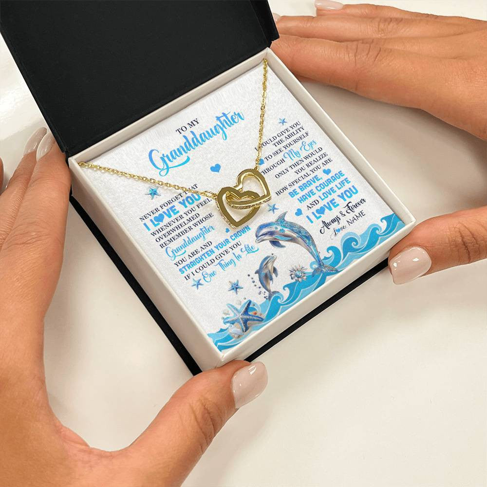 Personalized To My Granddaughter Necklace From Grandma Dophin Never Forget I Love You Granddaughter Birthday Gifts Christmas Customized Gift Box Message Card