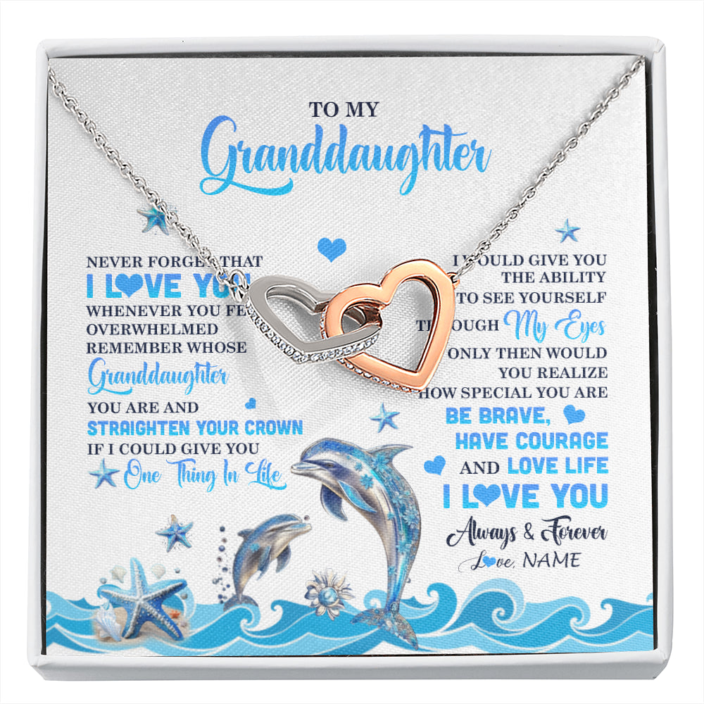 Personalized To My Granddaughter Necklace From Grandma Dophin Never Forget I Love You Granddaughter Birthday Gifts Christmas Customized Gift Box Message Card