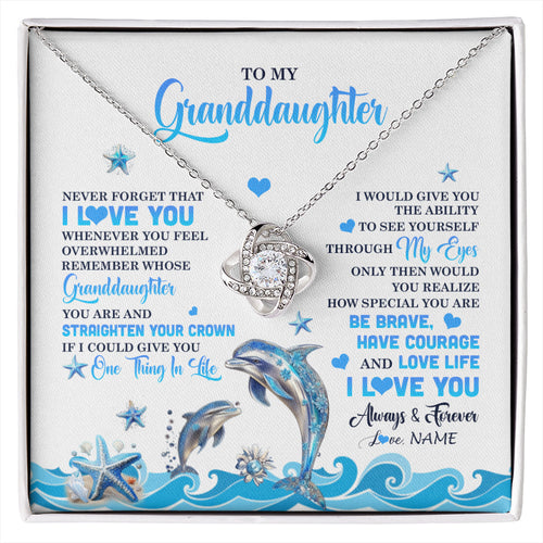 Personalized To My Granddaughter Necklace From Grandma Dophin Never Forget I Love You Granddaughter Birthday Gifts Christmas Customized Gift Box Message Card