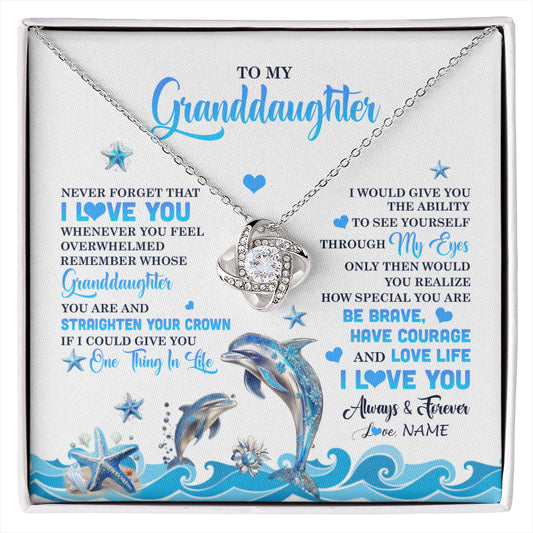 Personalized To My Granddaughter Necklace From Grandma Dophin Never Forget I Love You Granddaughter Birthday Gifts Christmas Customized Gift Box Message Card