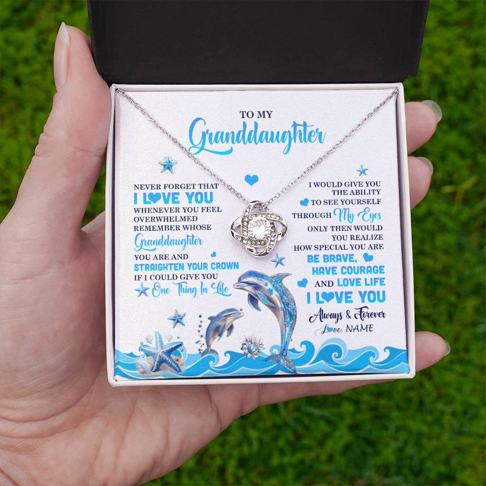 Personalized To My Granddaughter Necklace From Grandma Dophin Never Forget I Love You Granddaughter Birthday Gifts Christmas Customized Gift Box Message Card