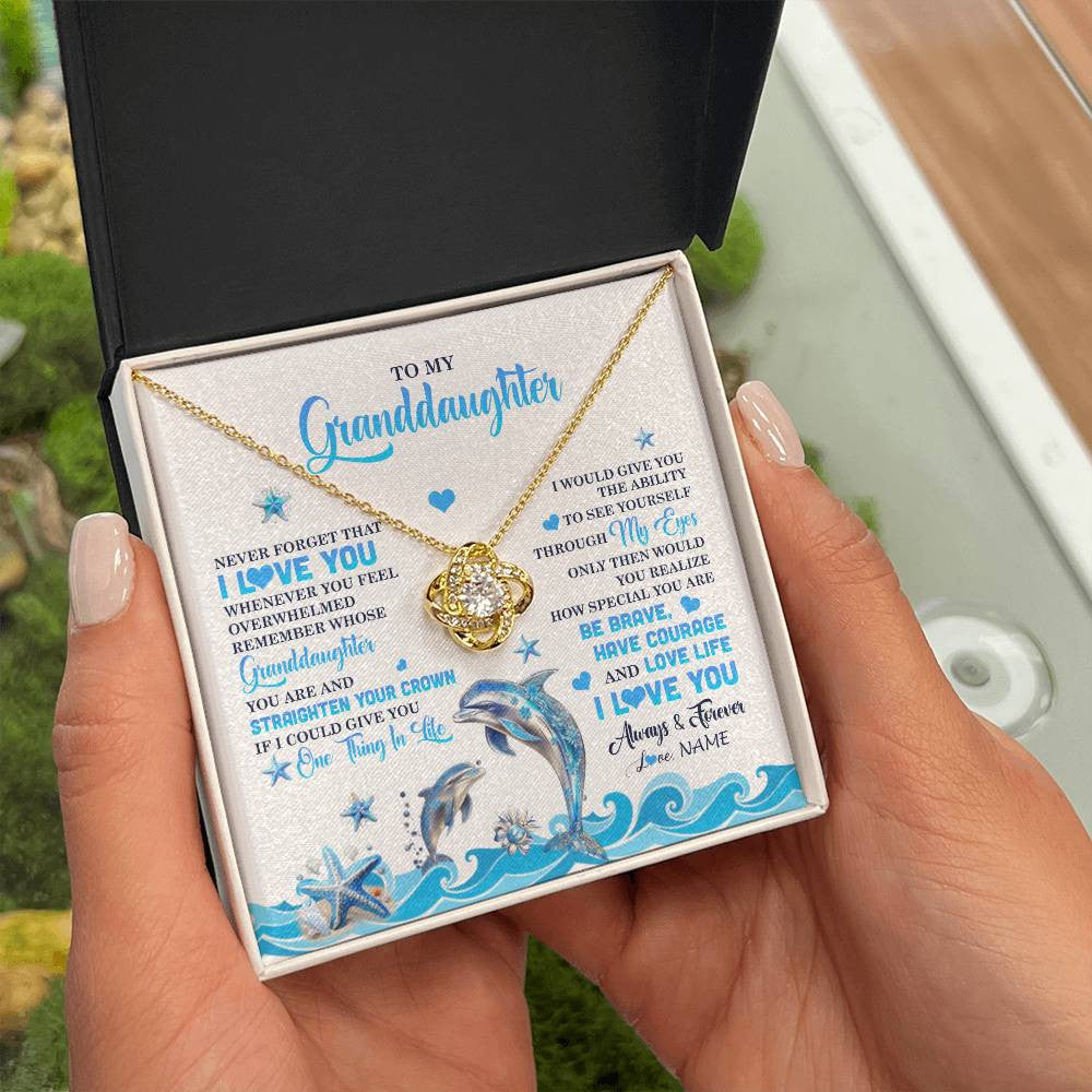 Personalized To My Granddaughter Necklace From Grandma Dophin Never Forget I Love You Granddaughter Birthday Gifts Christmas Customized Gift Box Message Card