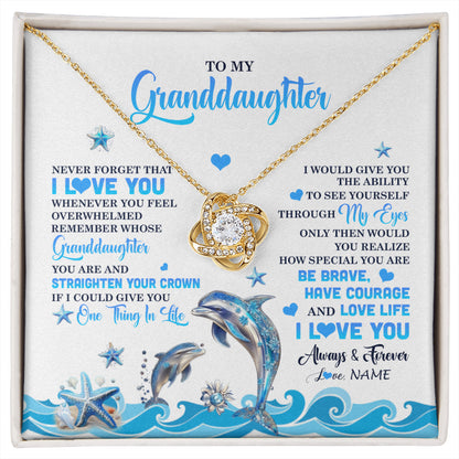 Personalized To My Granddaughter Necklace From Grandma Dophin Never Forget I Love You Granddaughter Birthday Gifts Christmas Customized Gift Box Message Card