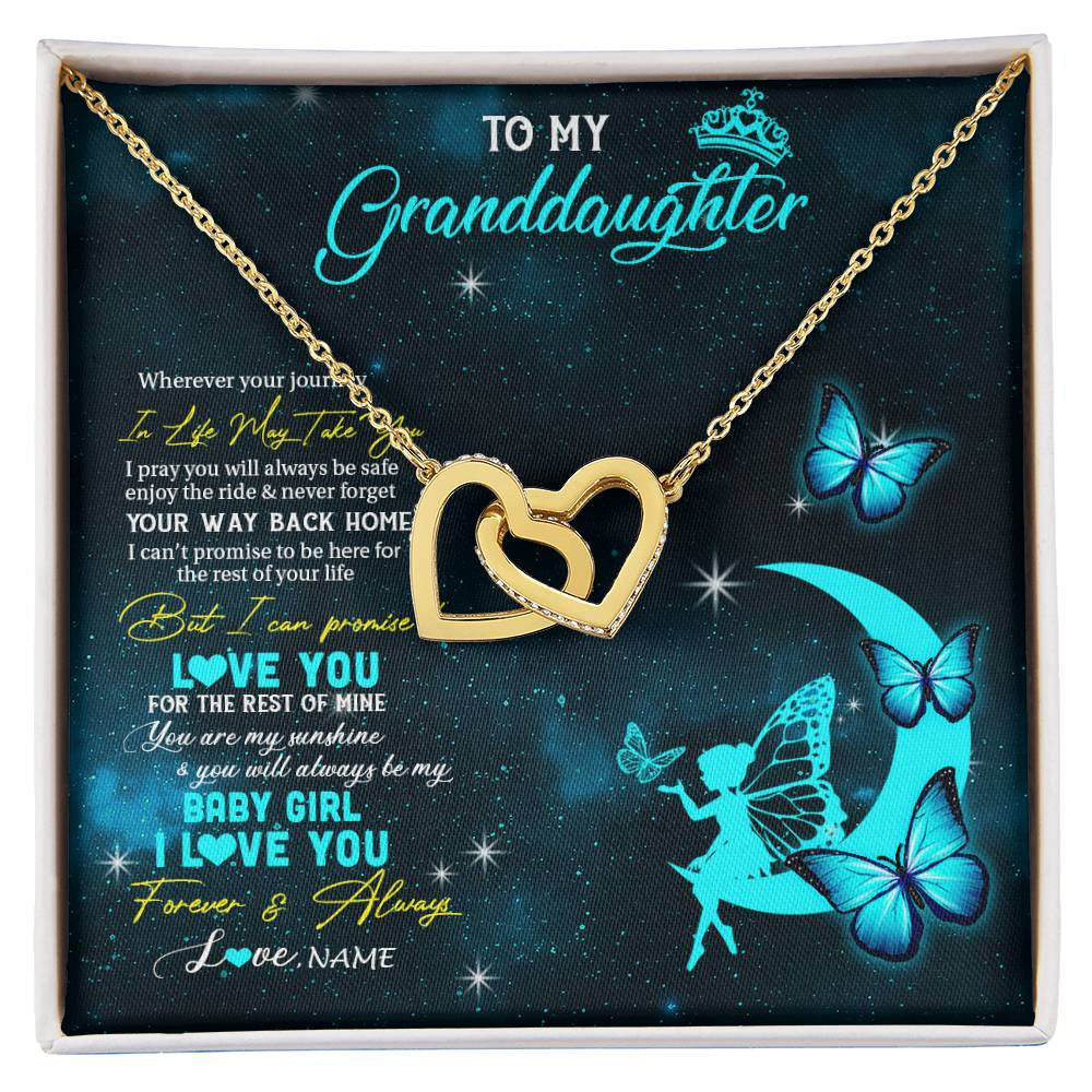 Personalized To My Granddaughter Necklace From Grandma Fairy Silhouette Fantasy Moon Granddaughter Birthday Christmas Customized Gift Box Message Card