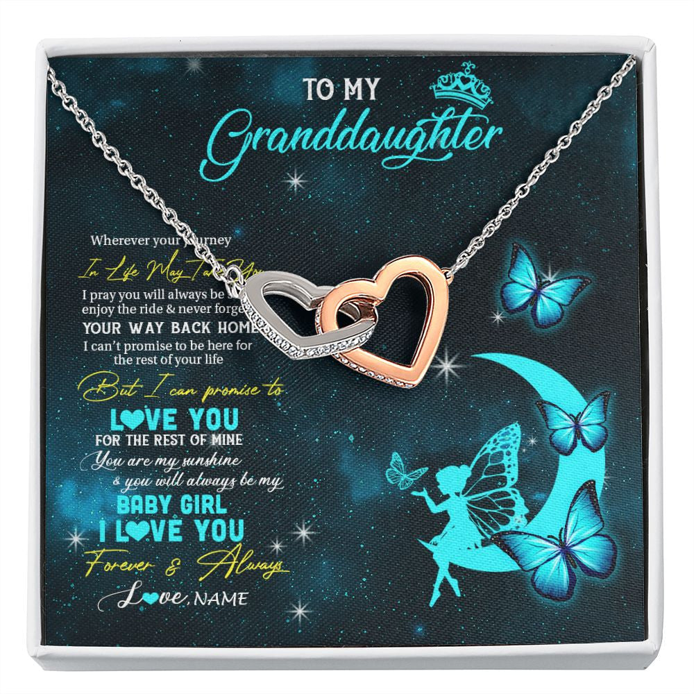 Personalized To My Granddaughter Necklace From Grandma Fairy Silhouette Fantasy Moon Granddaughter Birthday Christmas Customized Gift Box Message Card