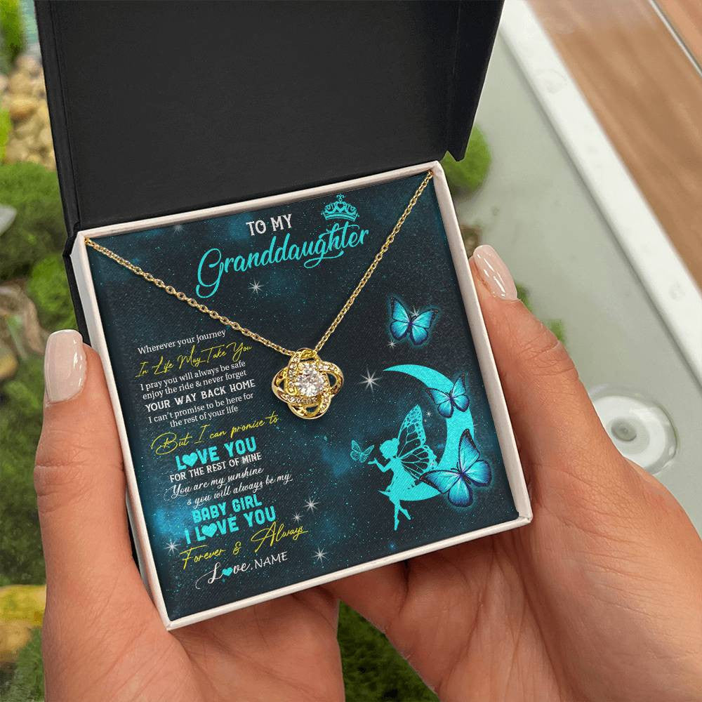 Personalized To My Granddaughter Necklace From Grandma Fairy Silhouette Fantasy Moon Granddaughter Birthday Christmas Customized Gift Box Message Card