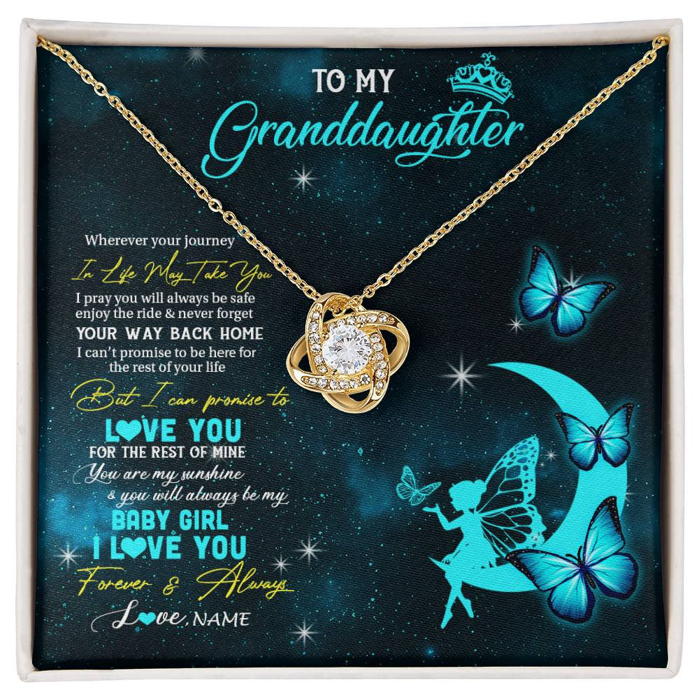 Personalized To My Granddaughter Necklace From Grandma Fairy Silhouette Fantasy Moon Granddaughter Birthday Christmas Customized Gift Box Message Card