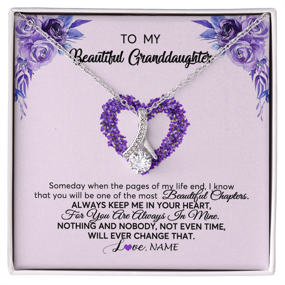 Personalized To My Granddaughter Necklace From Grandma Flower Always Keep Me In Your Heart Granddaughter Birthday Customized Gift Box Message Card