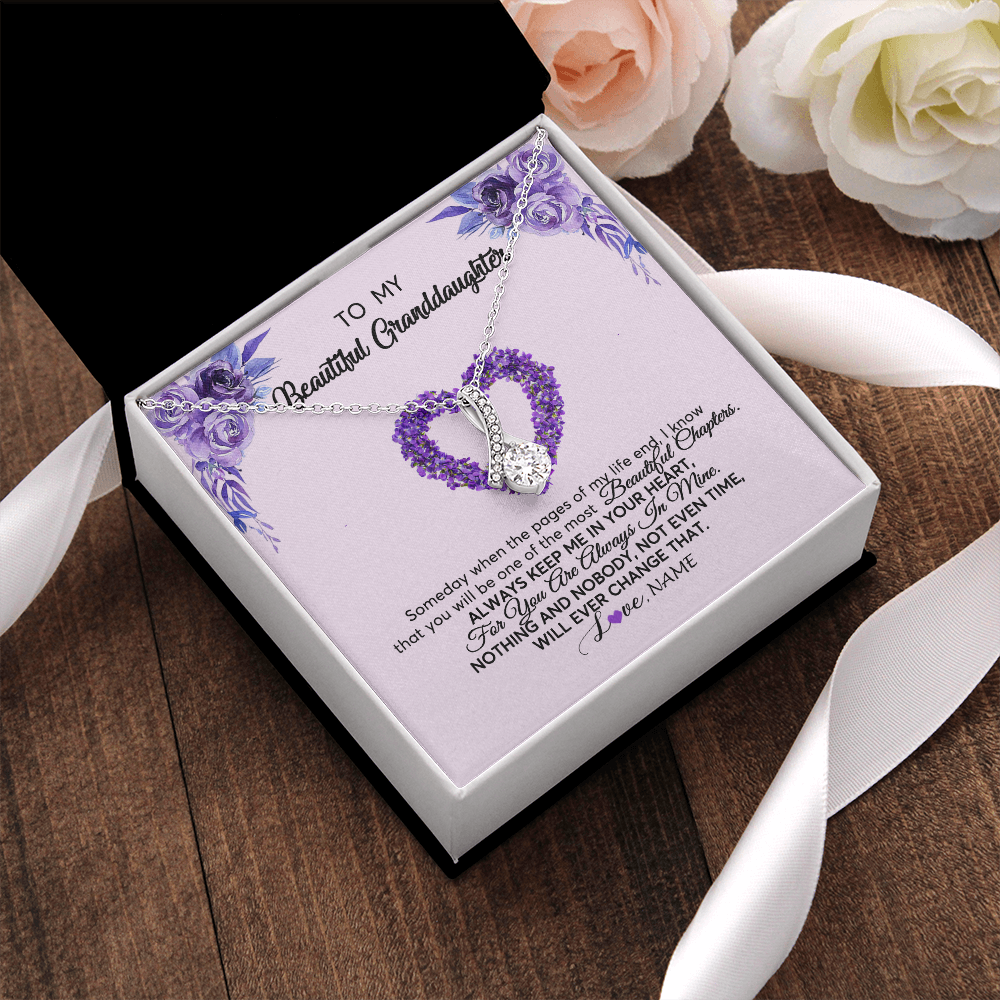 Personalized To My Granddaughter Necklace From Grandma Flower Always Keep Me In Your Heart Granddaughter Birthday Customized Gift Box Message Card