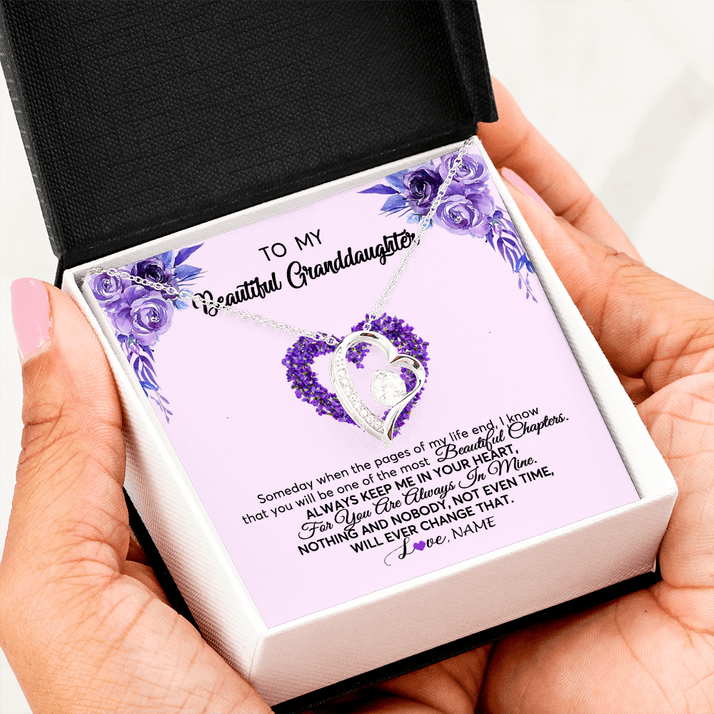 Personalized To My Granddaughter Necklace From Grandma Flower Always Keep Me In Your Heart Granddaughter Birthday Customized Gift Box Message Card