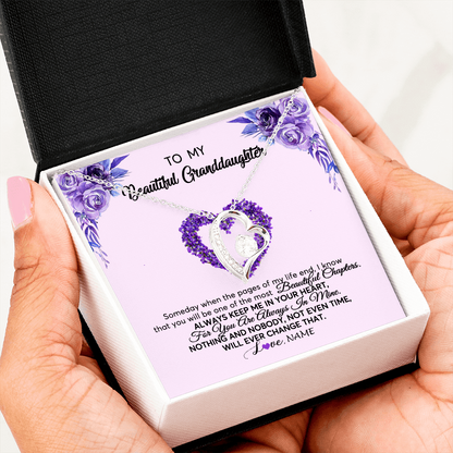 Personalized To My Granddaughter Necklace From Grandma Flower Always Keep Me In Your Heart Granddaughter Birthday Customized Gift Box Message Card