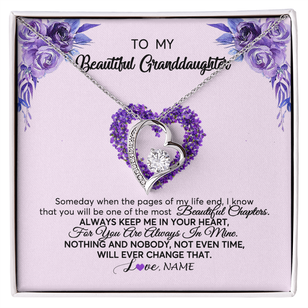 Personalized To My Granddaughter Necklace From Grandma Flower Always Keep Me In Your Heart Granddaughter Birthday Customized Gift Box Message Card