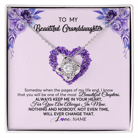 Personalized To My Granddaughter Necklace From Grandma Flower Always Keep Me In Your Heart Granddaughter Birthday Customized Gift Box Message Card